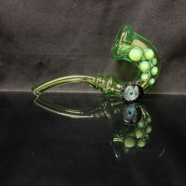 Lime Juice Glass Sherlock Pipe with Dichro Marble #10