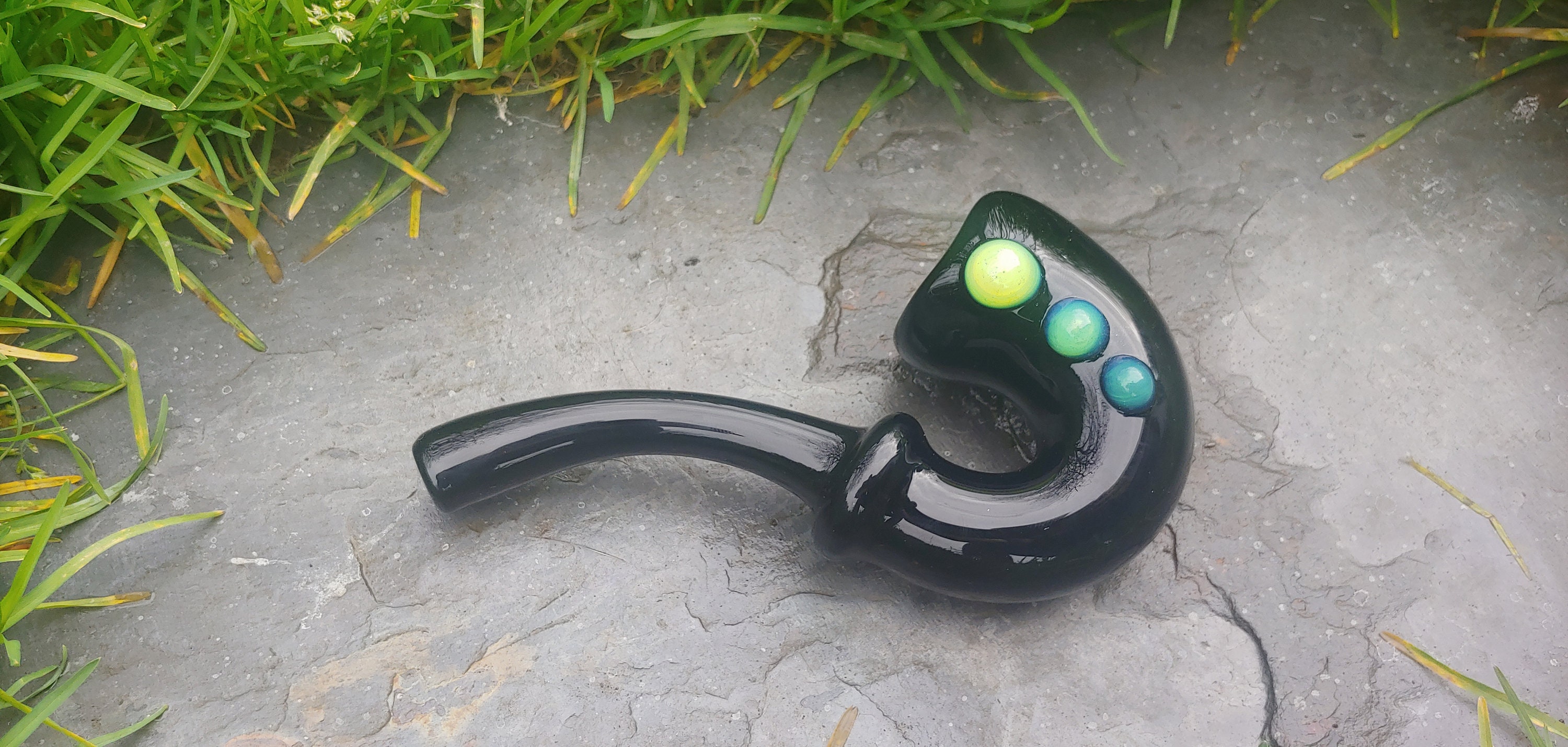 Black Glass Sherlock Pipe