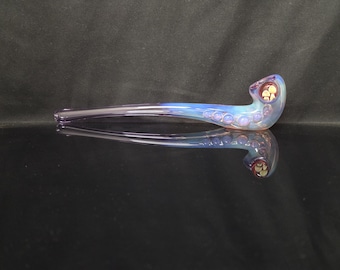 Large  Lavender Fumed Glass Gandalf Pipe #75 with Mushroom Marble