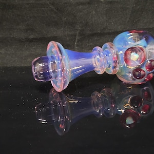 Lavender Fumed Glass Pipe with Opal Marble #3