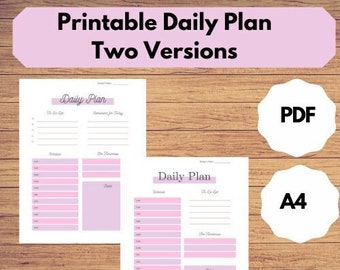 Cute His & Hers Printable daily planner Calendar 2022 Todo list and bonus habit tracker Reflection sheet todays plan template