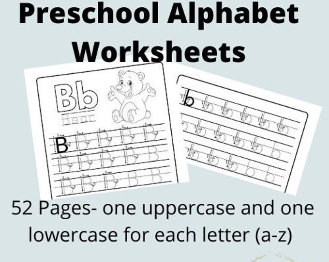 52 Pages of Printable Preschool Handwriting Worksheets - - Etsy