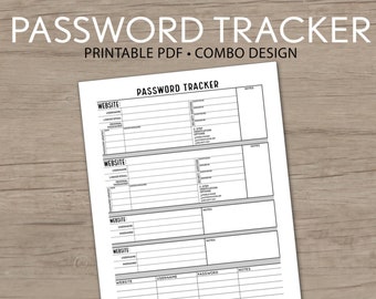 Password Tracker Printable: Simple & Detailed Security (PDF Download)