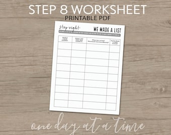 Aa step one worksheet