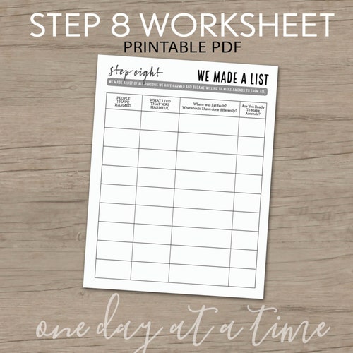 Step 10 Inventory Worksheet AA NA Addiction Sobriety - Etsy