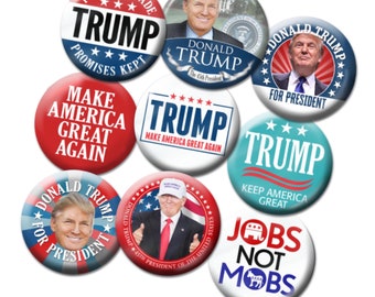 Branches&tree One Piece Donald Trump for 2020 President Election Pin 6 pcs Multicolor Donald Trump Pins and Buttons