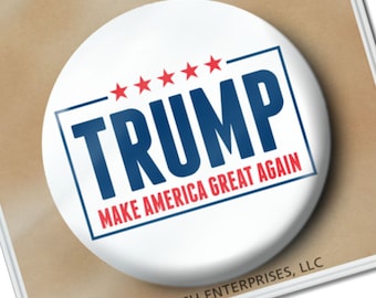 3" Trump Button - Make America Great Again - Republican Pin for Donald 2024 campaign MAGA - billboard design