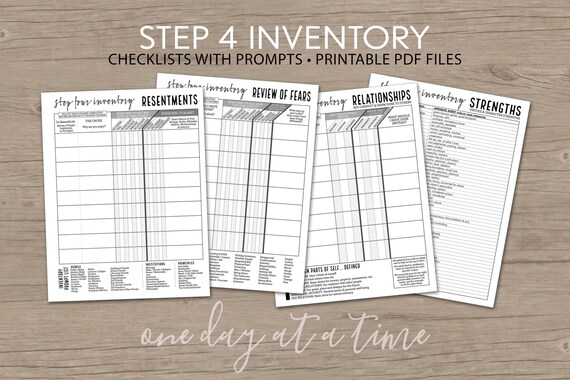 12 Step Journal PLUS Step 4 Worksheets and Step 10 Inventory - Etsy