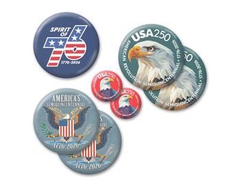 USA 250 - 7-Pack Buttons - Custom Mix