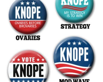 Leslie Knope Button for Your Halloween Costume - 2.25" Circle - Funny Parody for President -- 2020 Election political humor Pin