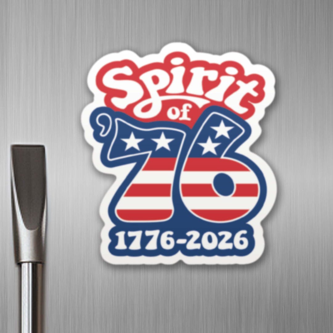 Spirit of 76 Refrigerator Magnets - USA 250 Groovy 1776-2026 United ...