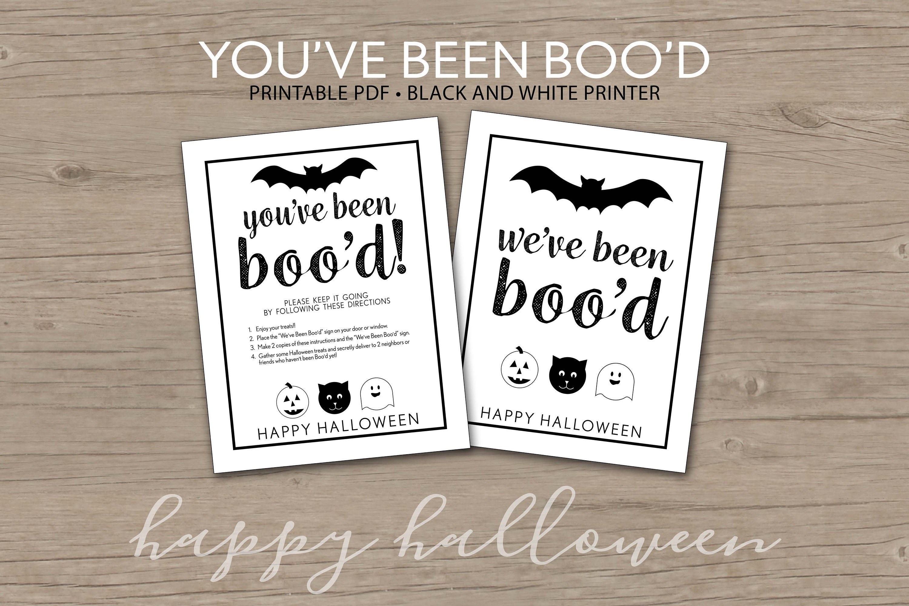 You've Been Booed Tag & Sign Printable – Halloween Game (PDF) - Etsy ...