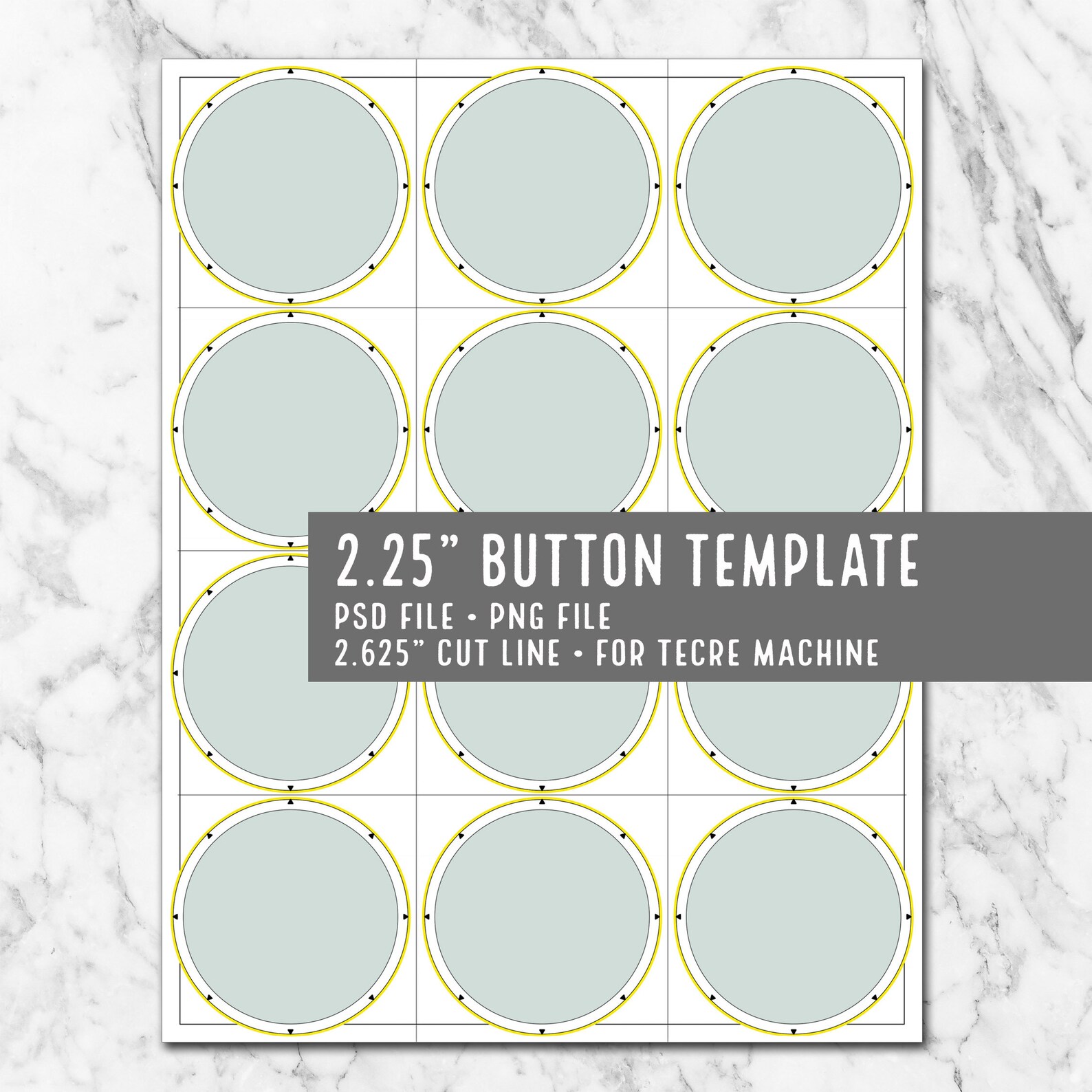 Instant Download 2 25 Button Template 2 625 Cut Line Etsy