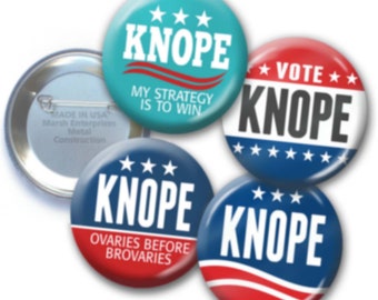 4-Pack KNOPE Buttons Badges - 2.25" Circle - Funny Parody for President -- 2020 Election political humor pin button