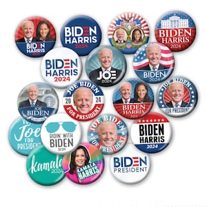 Joe Biden 2024 Buttons - Democrat Photo Campaign Pins (25-Pack)