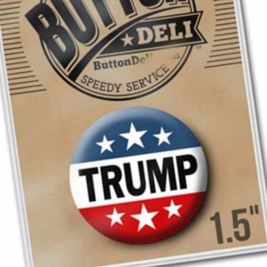 1.5&quot; Donald Trump Button - Republican for President 2024 - Classic Ike Pin Design