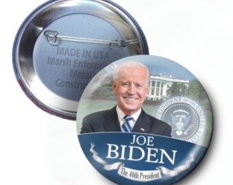 Joe Biden 46th President Button - 2.25" Collectible for the Inauguration 2020 Victory Celebration January 21, 2021