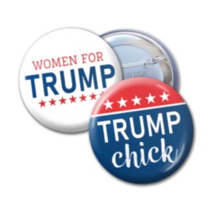 2-pack Women for Trump Buttons - 2.25&quot; Chick, Cute Girly Designs Donald President 2024 Election pin button