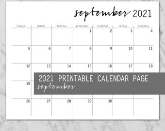 Blank Calendar Page Instant Download Printable Modern | Etsy