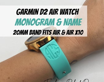 Monogram & Name Garmin D2 Watch Band • Fits Air | Air10 + More! [Personalized Custom Engraved Silicone]