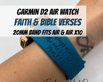 Faith / Bible Verse Garmin D2 Watch Band • 20mm • Fits Air, Air X10 + More! [Personalized Custom Engraved Silicone Bands]