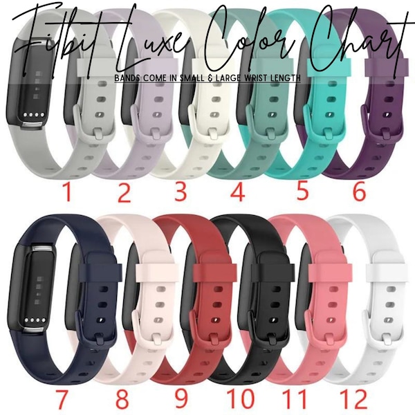 Fitbit LUXE Solid Silicone Watch Band Replacements • Small and Large Sizes • PLAIN - No Design!