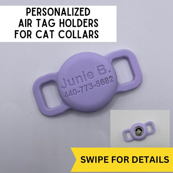 Personalized Pet Apple Air Tag Holder for Cat Collar | Custom Pet ID Case | 12+ Colors | Custom Designs Available [Silicone Sleeve]