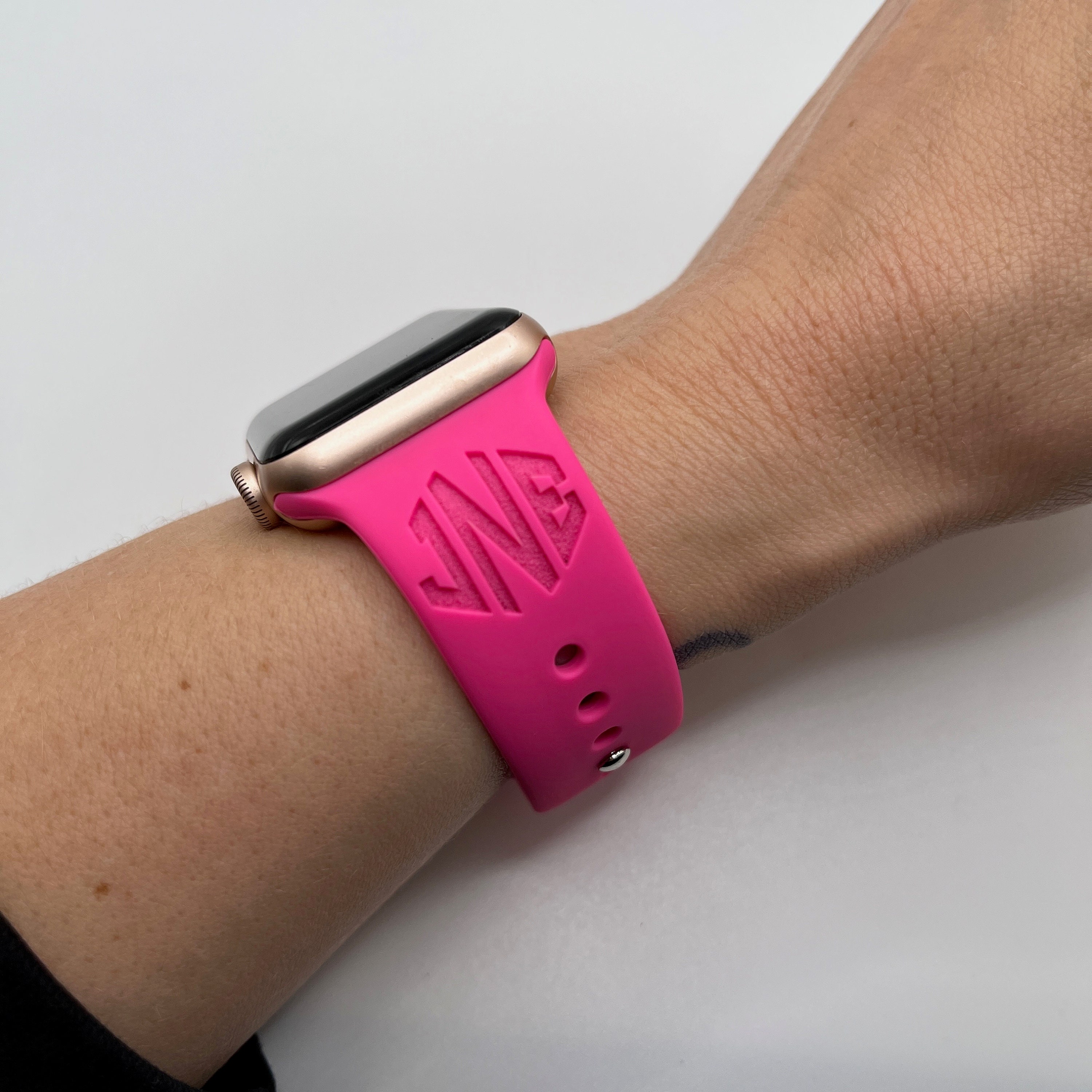 Pink Monogram Watch Band - Small Print – MikesTreasuresCrafts