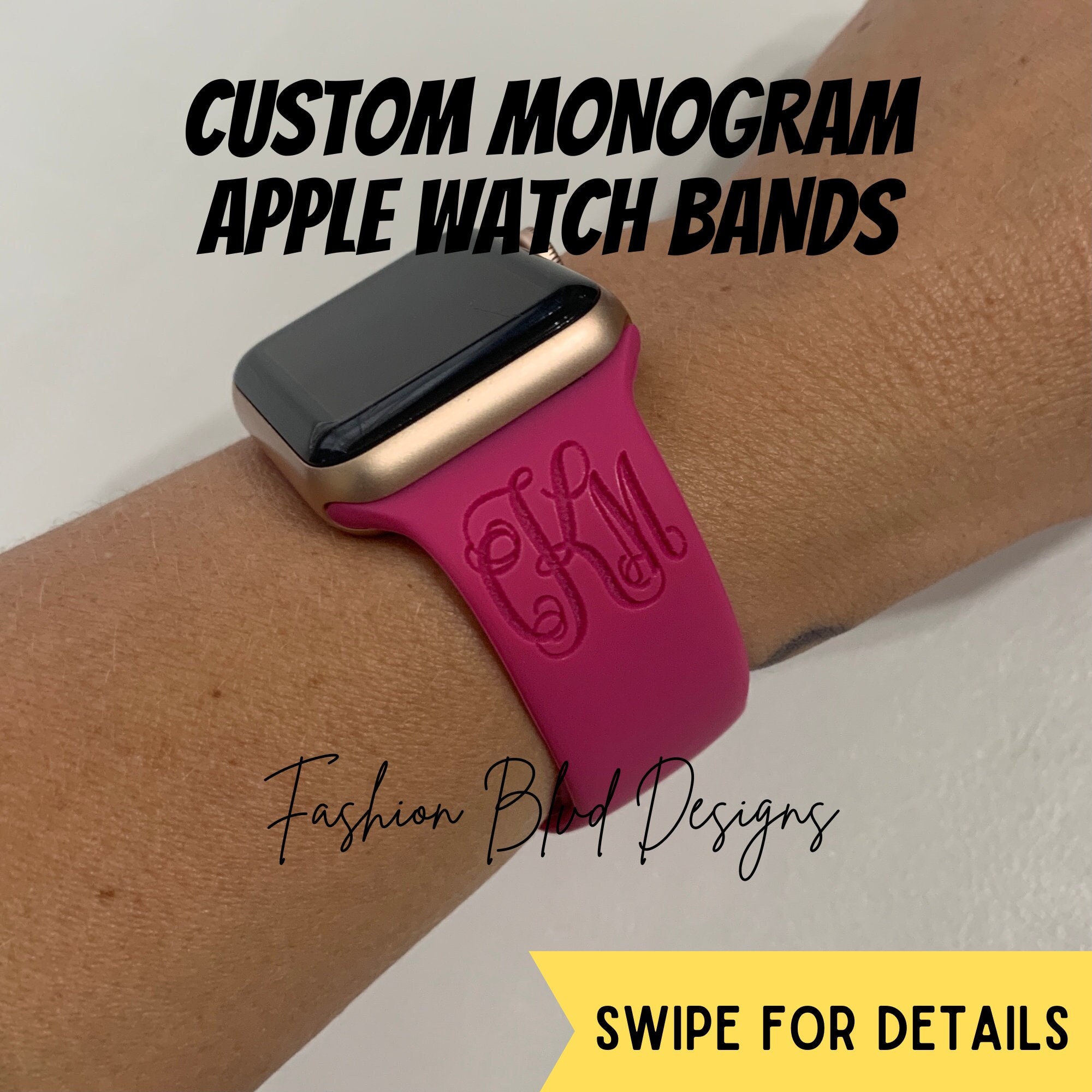 Brown Monogram Watch Band - Small Print