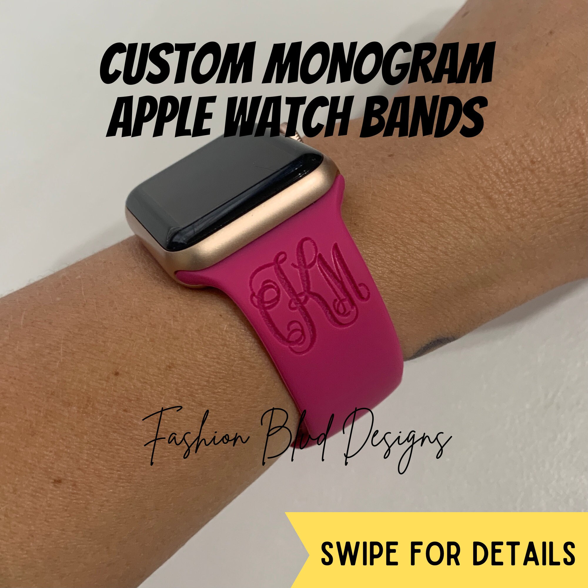 Authentic Apple Watch Strap ; Classic Monogram BEIGE