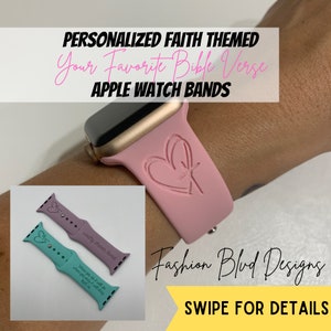 Faith Scripture Apple Watch Band • Fits All iWatch & New Series 7: 38 40 41 42 44 45mm [Personalized Custom Laser Engraved Silicone Bands]