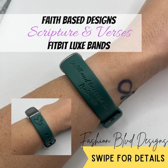 Faith Bible Verse Fitbit LUXE Watch Band small and Large Sizes personalized Custom Scripture Engraved Silicone Bands Etsy