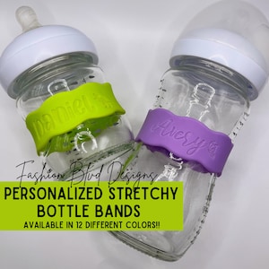 Personalized rubber baby bottle labels