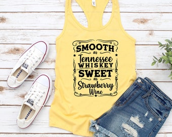 Smooth as Tennessee Whiskey tank top, womens tank top, Drinking tank top, Country music shirt, country girl shirt, Customize, Size S-2X