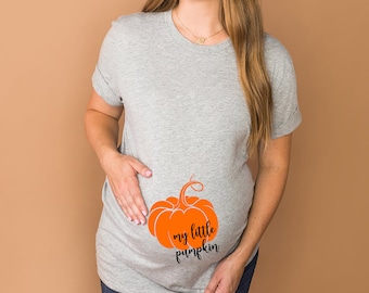 My little pumpkin shirt, Halloween pregnancy shirt, halloween pregnancy announcement shirt, Baby reveal, maternity halloween shirt