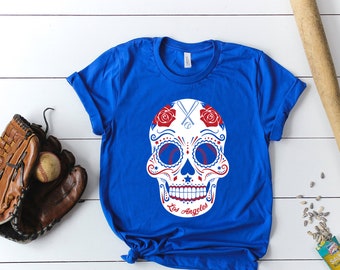 Los angeles sugar skull shirt | Los angeles baseball shirt | Los angeles Baseball tank top | Baseball sweatshirt | Customize | Size XS-4X