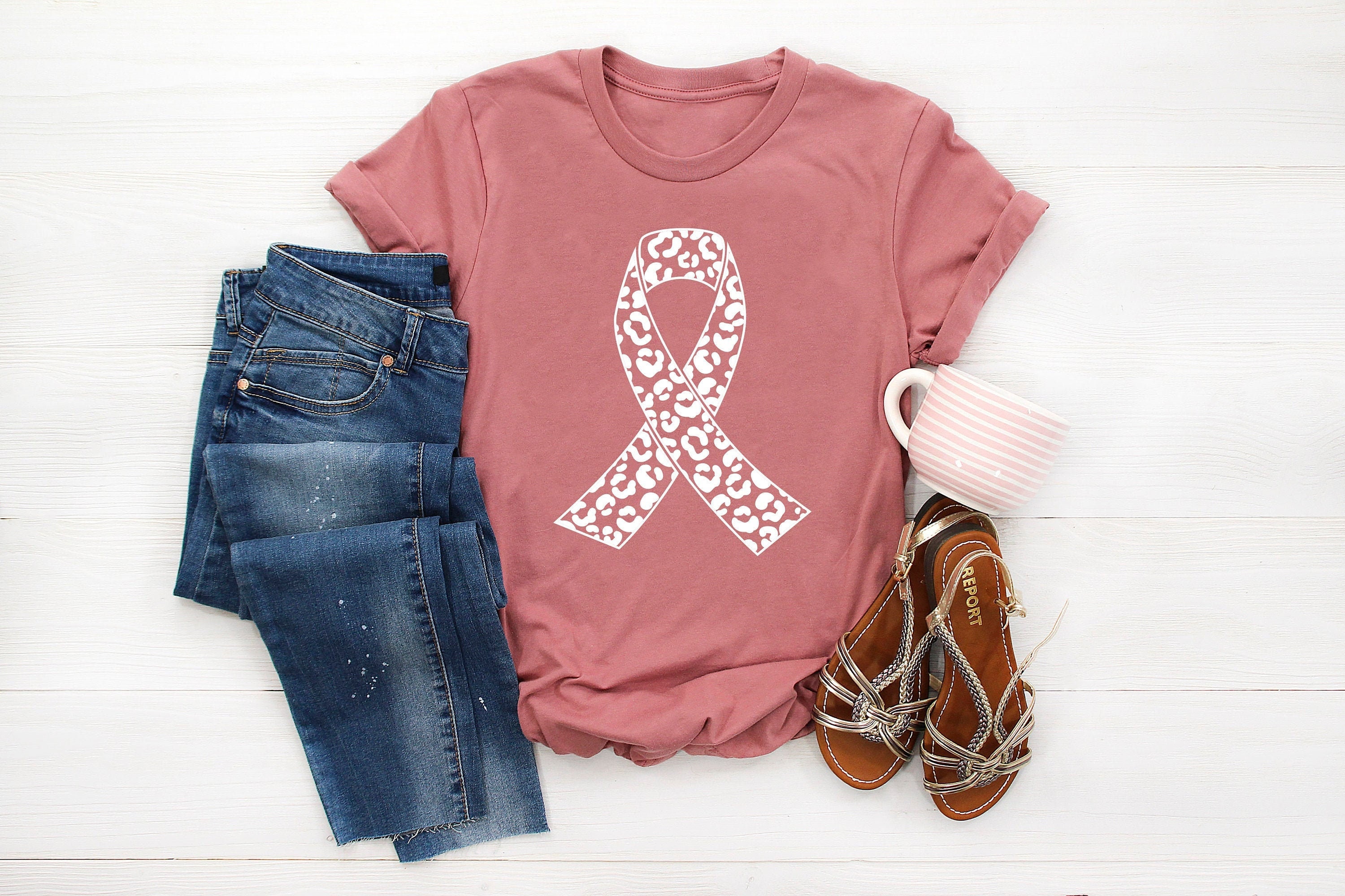 Gift For Friends Gift Tee Breast Cancer Awareness Shirt Tee Gift Funny Tee Womens Leopard Messy Bun Breast Cancer Warrior Shirt