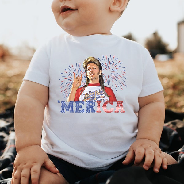 4 juli peutershirt, Joe Dirt Merica shirt kinderen, Memorial day kindershirt, trendy retro patriottisch t-shirt, popcultuur baby onesie®