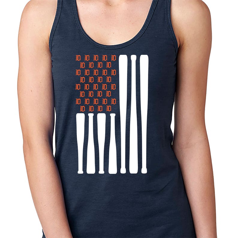 Baseball Flag Tank Top Detroit Tank Top Michigan Tank Top Etsy