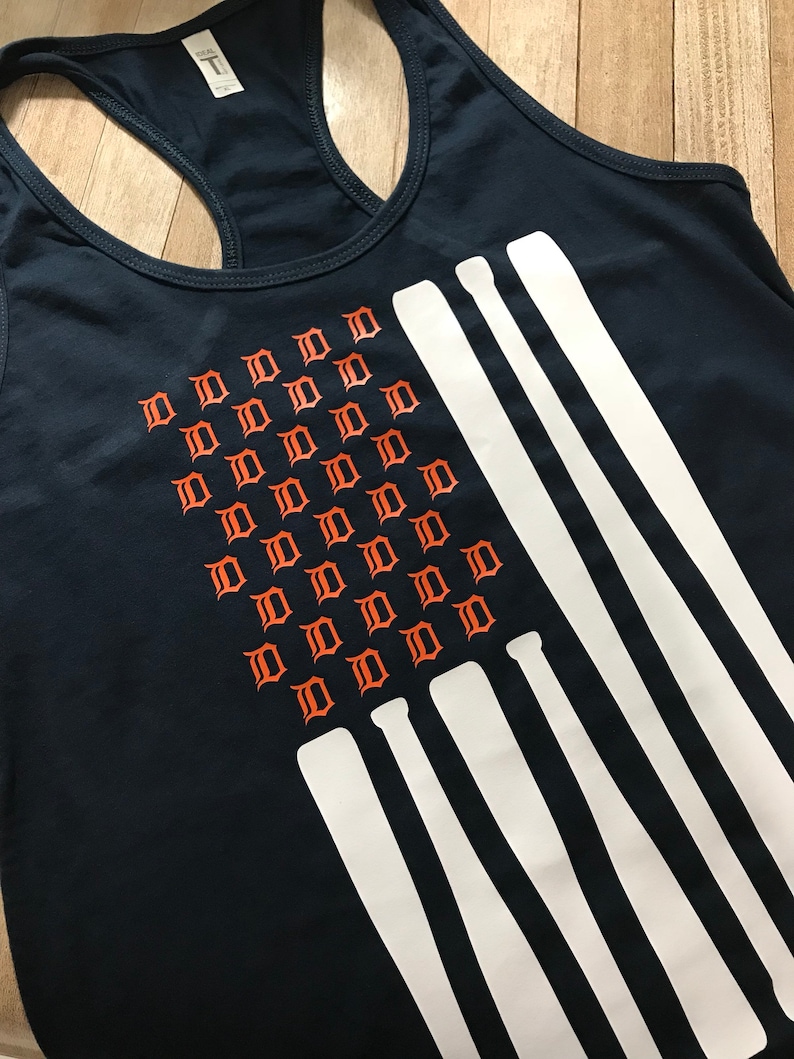 Baseball Flag Tank Top Detroit Tank Top Michigan Tank Top Etsy