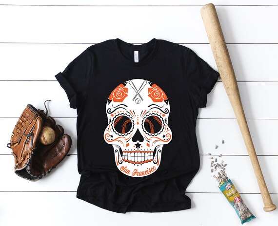 San Francisco Sugar Skull Shirt San Francisco Baseball Shirt 