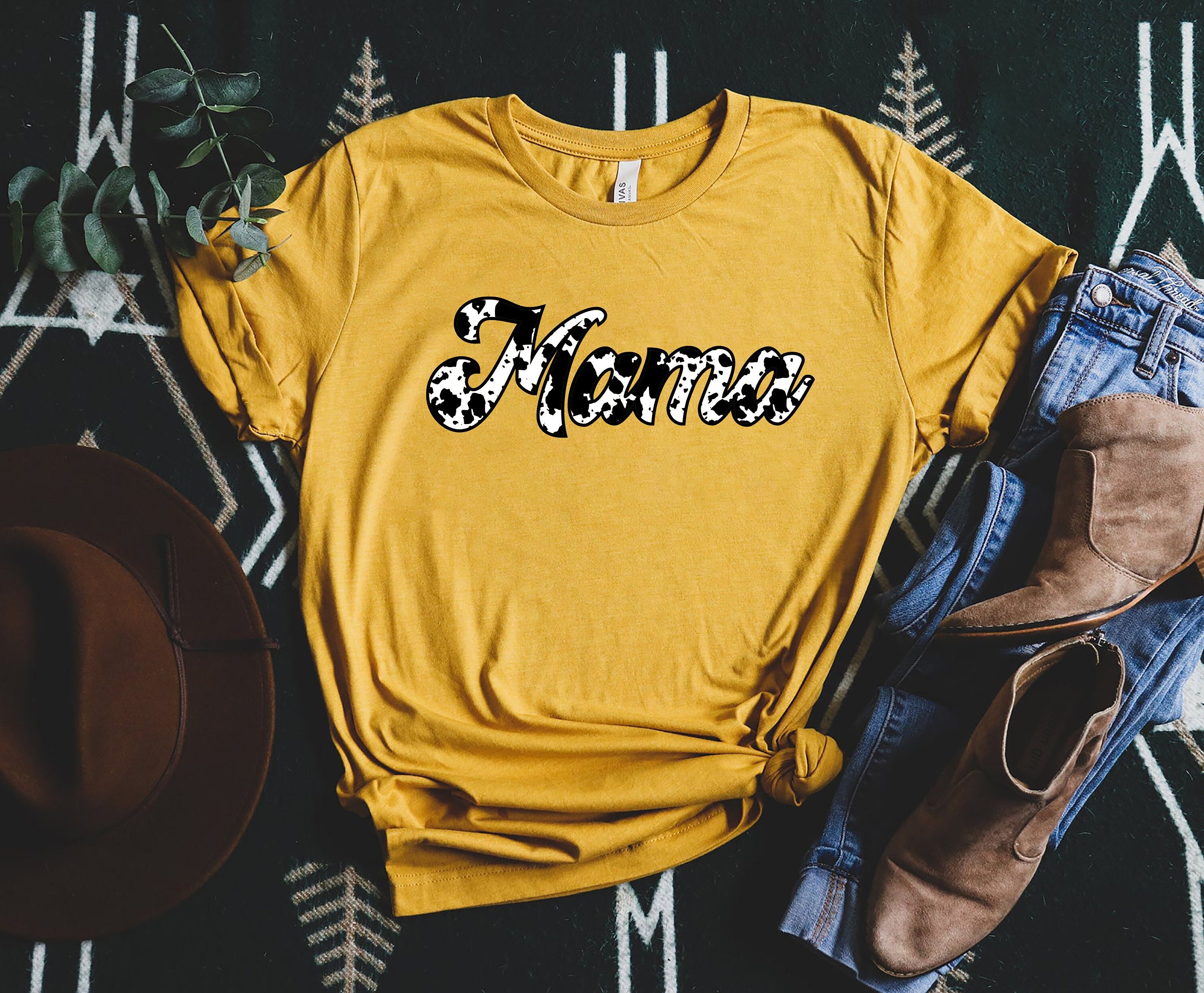 Cow Print Mama Shirt Mom Shirt Country 