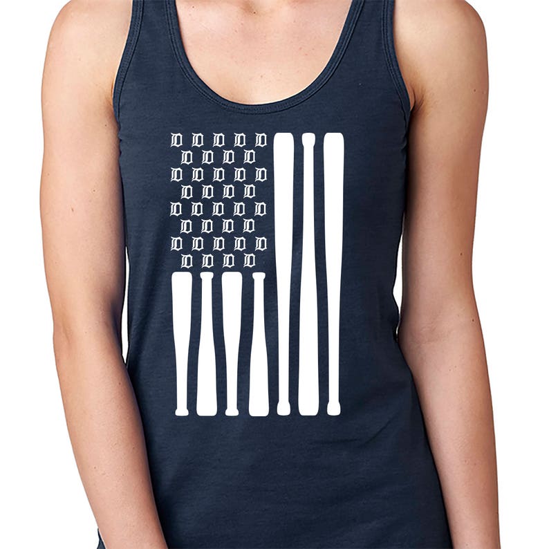 Baseball Flag Tank Top Detroit Tank Top Michigan Tank Top Etsy