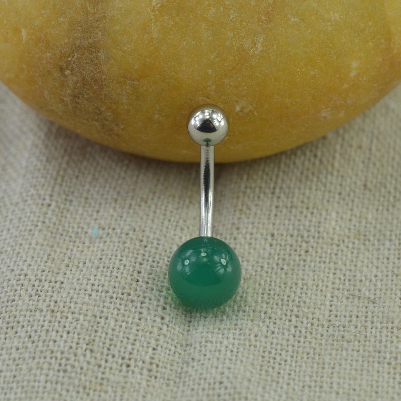 Sale-belly button ring green agate belly button ring,nature stone belly ring,fantastic belly piercing