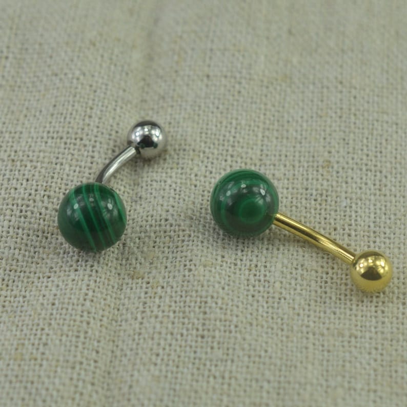 belly button jewelry malachite belly ring,nature malachite stone belly button ring,girlfriend gift