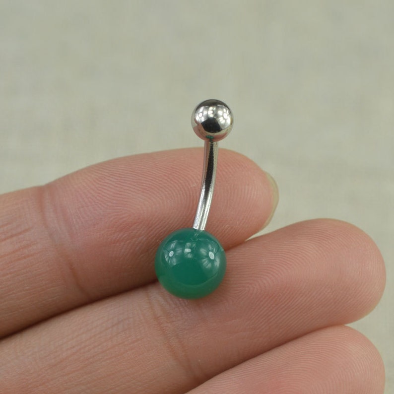Sale-belly button ring green agate belly button ring,nature stone belly ring,fantastic belly piercing