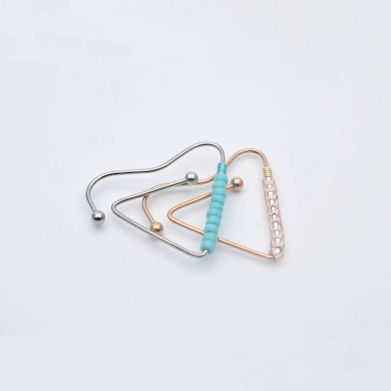 ONE nipple ring,16G heart nipple barbell,rose gold nipple ring,beaded nipple piercing jewelry