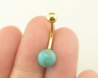 bellybutton jewelry turquoise bellyring 14k gold turquoise stone belly button piercing,belly ring