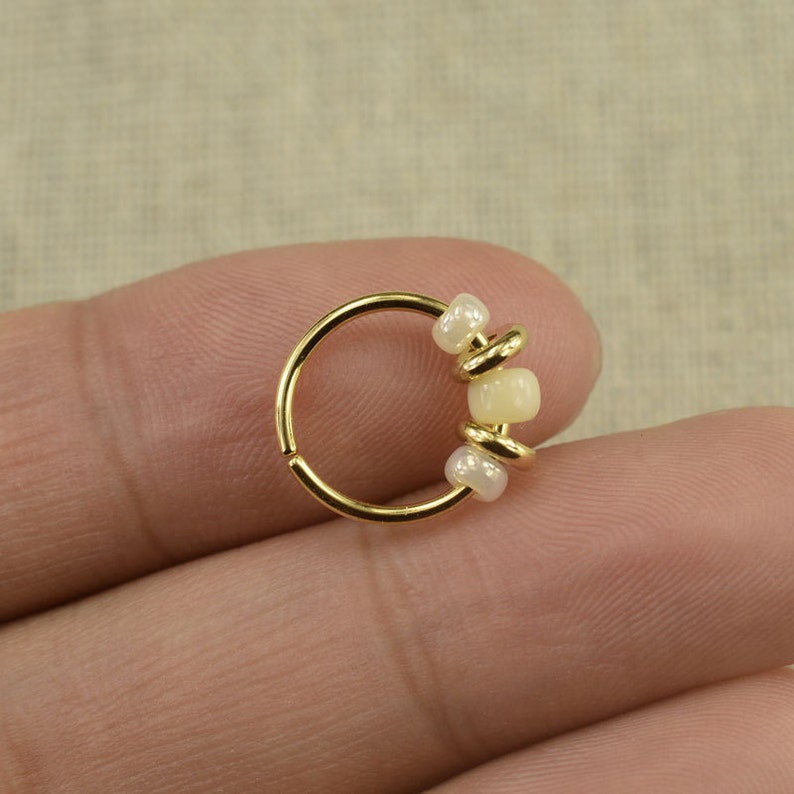 cartilage earring,tragus earring,14k gold beaded helix earring,girlfriend earring,bff gift