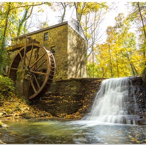 Wolf Pen Branch Watermill – Louisville Kentucky Historic Mill & Waterfall Fine Art Photography Print